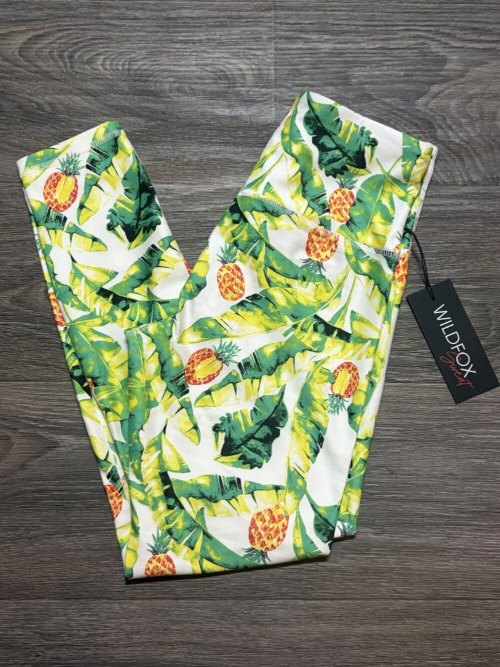 Wildfox Sweat Tropical Pineapple Leggings Medium Palms Pinas Yoga Gym Running